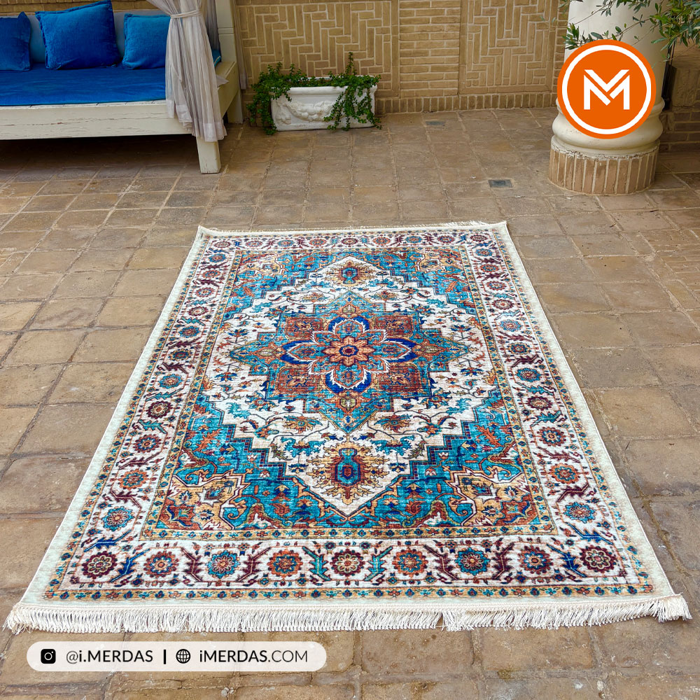 فرش کهنه نما کد N00017 زمینه تمام رنگ